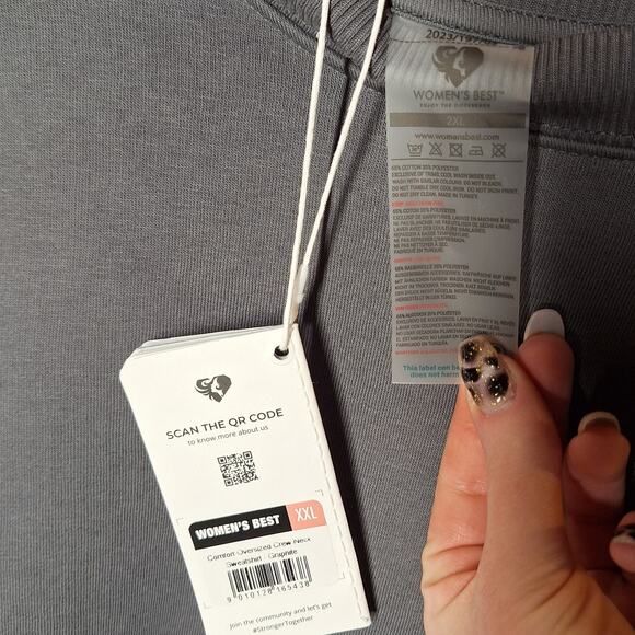 Women's best NEW Comfort Oversized Crew Neck sweatshirt XXL Graphite pullover - Picture 4 of 9